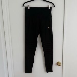 Puma Black Leggings with Gold Logo